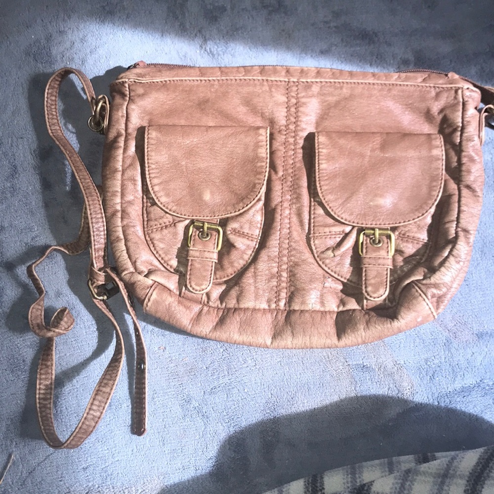 DECREE BROWN LEATHER CROSS BODY BAG
